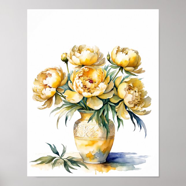 Art moderne poster fleurs imprimées (Devant)