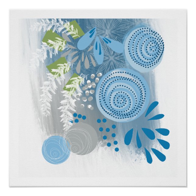 Art moderne Poster Floral Abstrait Imprimer (Devant)