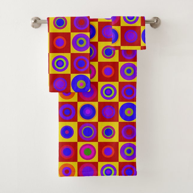 Art moderne rétro Pois Circles Op Art 1970 (En situation)