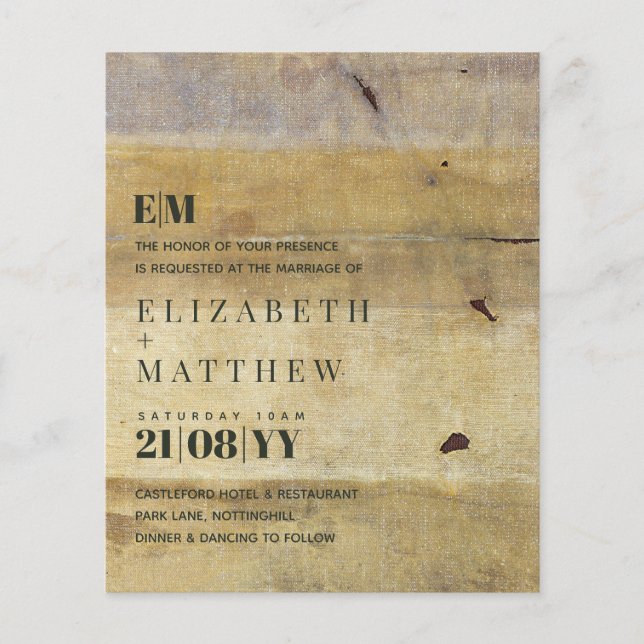 Art moderne Typographie rustique Mariage Invite (Devant)