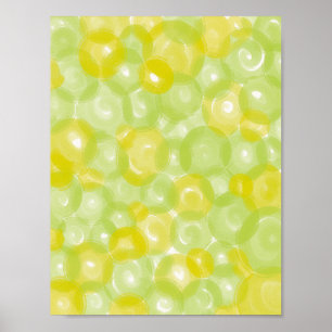 Art mural à motif bulle vert citron jaune brillant