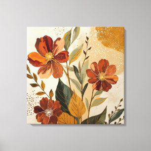 Art mural abstrait botanique boho moderne