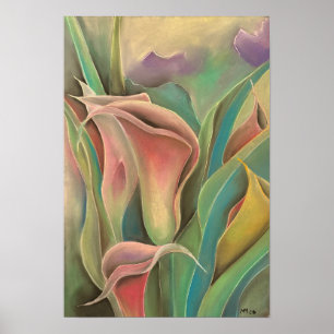 Art mural abstrait Calla Botanique moderne
