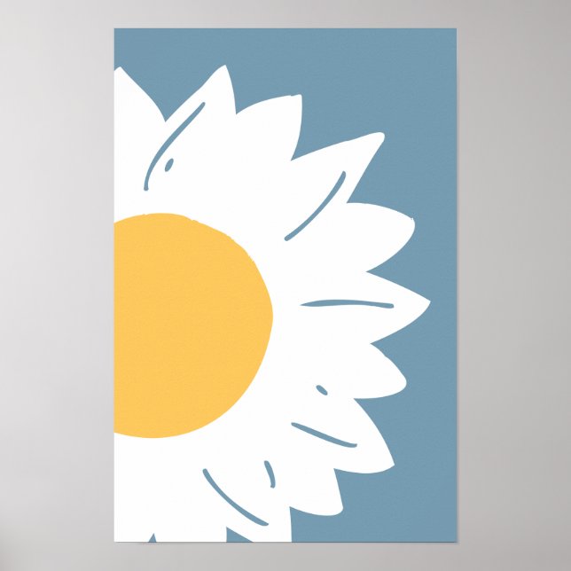 Art mural abstrait de fleur de marguerite minimali (Devant)