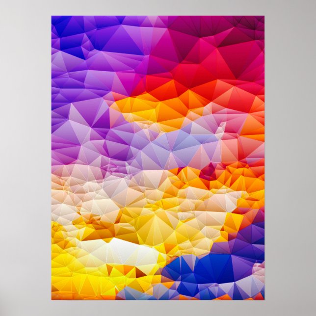 Art mural abstrait géométrique et coloré (Devant)