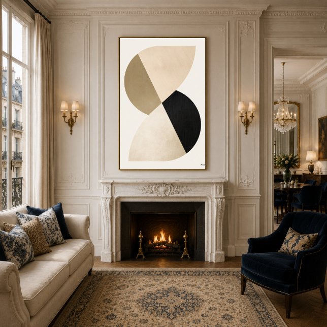 Art mural abstrait géométrique minimaliste Japandi (Créateur téléchargé)