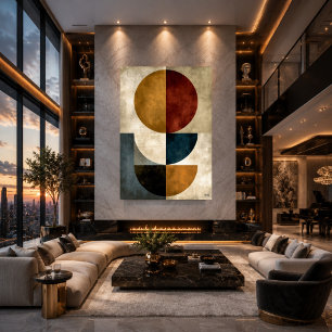Art mural abstrait géométrique Zen japonais