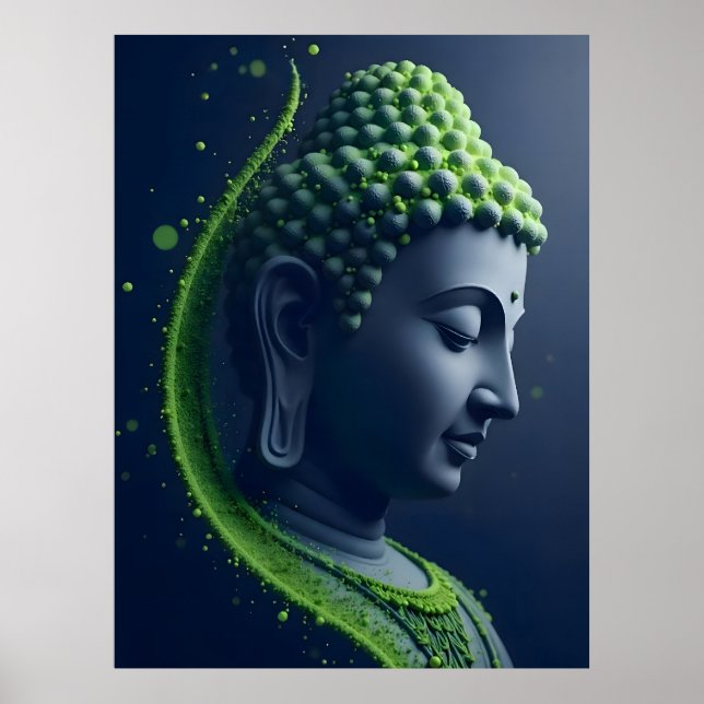 Art mural abstrait moderne | Profil de Bouddha (Devant)