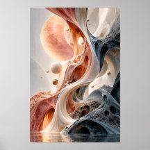 Art mural abstrait surréaliste Celestial Flow en o
