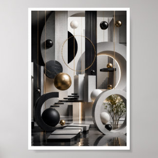 Art mural architectural 3D moderne