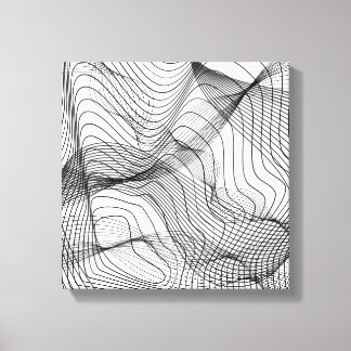 Art mural aux lignes fluides abstraites – Art liné