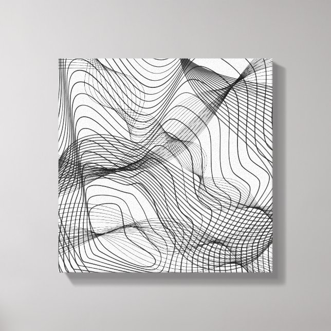 Art mural aux lignes fluides abstraites – Art liné (Recto)