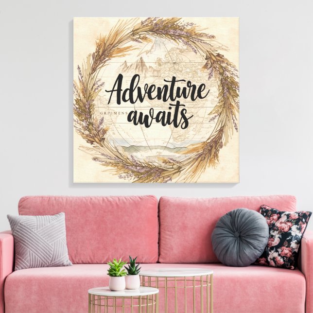 Art mural Aventure Attend | Voyage et goût du voya (Insitu(Salon))