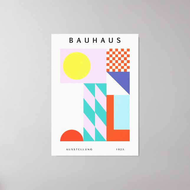 Art mural Bauhaus moderne rose jaune (Recto)