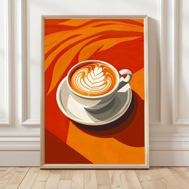 Art mural bohème de tasse à café, Affiche de café, (Créateur téléchargé)