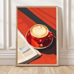Art mural bohème Tasse à café, Affiche de café, Ki