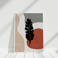 Art mural botanique abstrait en terre cuite modern
