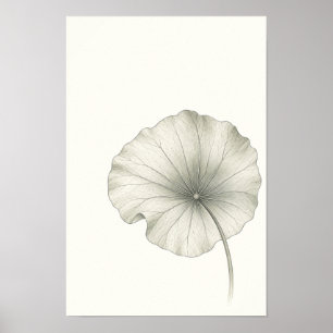 Art mural botanique feuille de lotus minimaliste