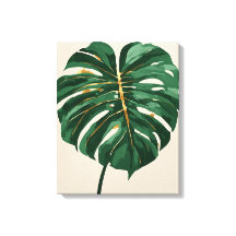 Art mural botanique feuille de Monstera minimalist