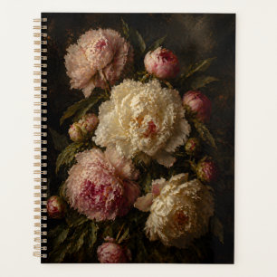 Art mural botanique vintage de pivoine