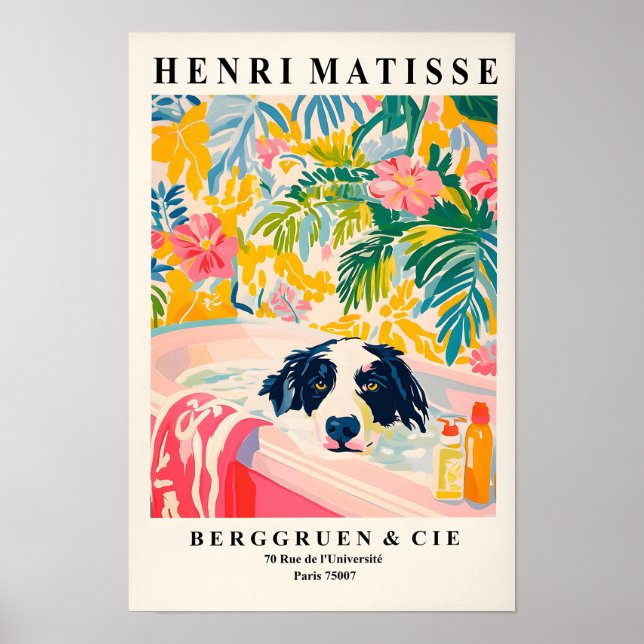 Art mural de Border Collie, Affiche esthétique, Dé (Devant)