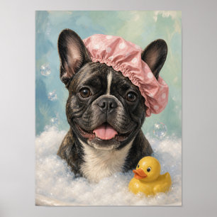 Art mural de Bouledogue français — Bain moussant a