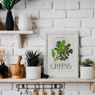 Art mural de cuisine Minimaliste Verts pour une Vi