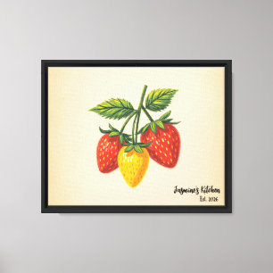 Art mural de cuisine rétro années 70 fraise - Pers
