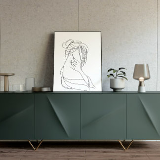 Art mural de femme en ligne minimaliste | Abstract