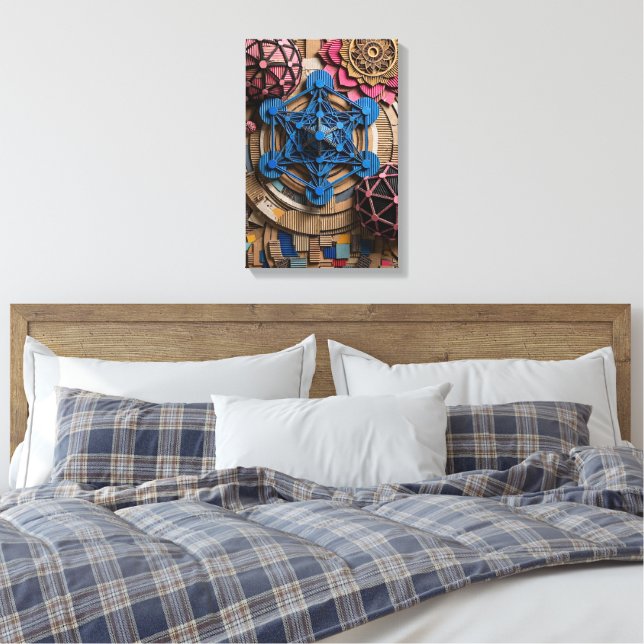Art mural de géométrie sacrée 3D  (Insitu(Chambre))
