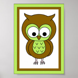 Art mural de hibou 5X7