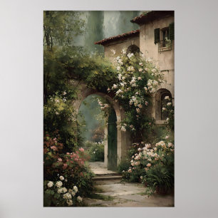 Art mural de jardin de cottage imprimable, Printem