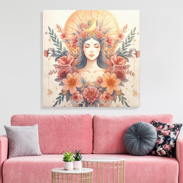 Art mural de la déesse de la Terre | Décoration bo (Insitu(Salon))