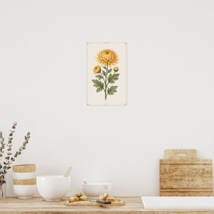 Art mural de la fleur de naissance de novembre, Ch