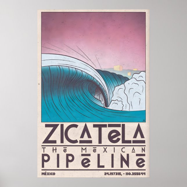 Art mural de la plage de Zicatela, impression côti (Devant)