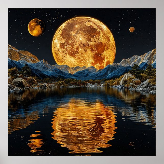 🌕 Art mural de lune lumineuse pour décoration de  (Devant)