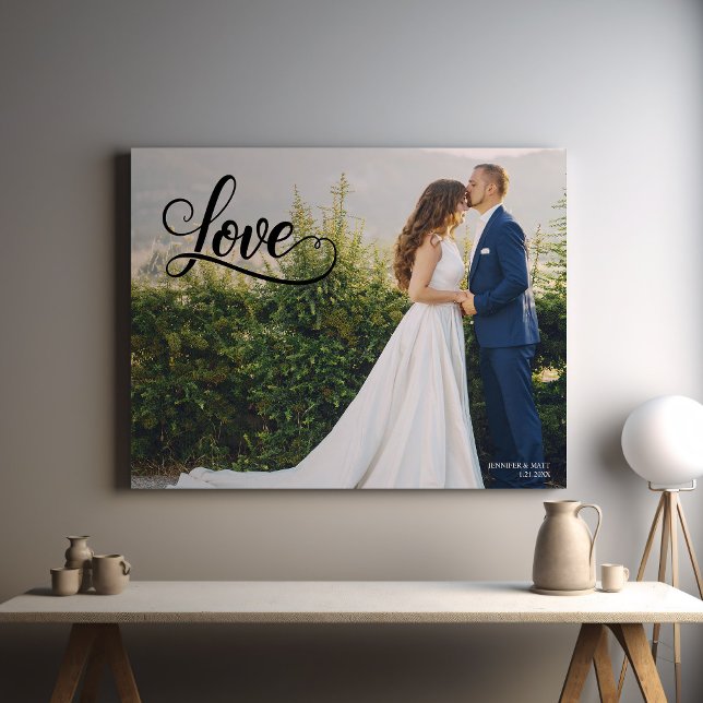 Art mural de mariage élégant avec écriture Love (Créateur téléchargé)