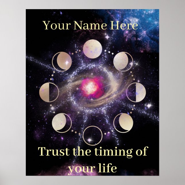 Art mural de phases lunaires géométrie sacrée (Devant)