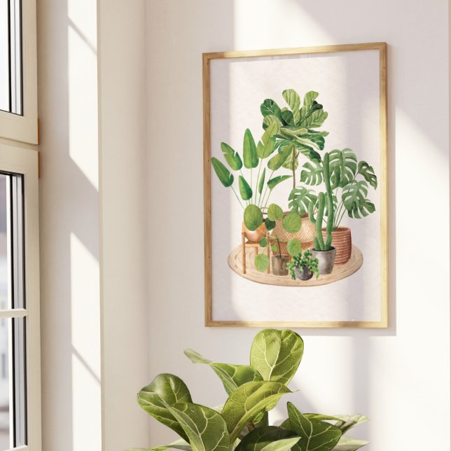 Art mural de plantes d'intérieur à l'aquarelle (Créateur téléchargé)