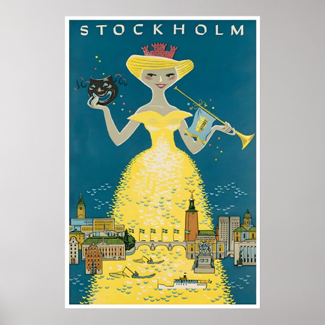 Art mural de Stockholm Suède affiche de voyage imp (Devant)