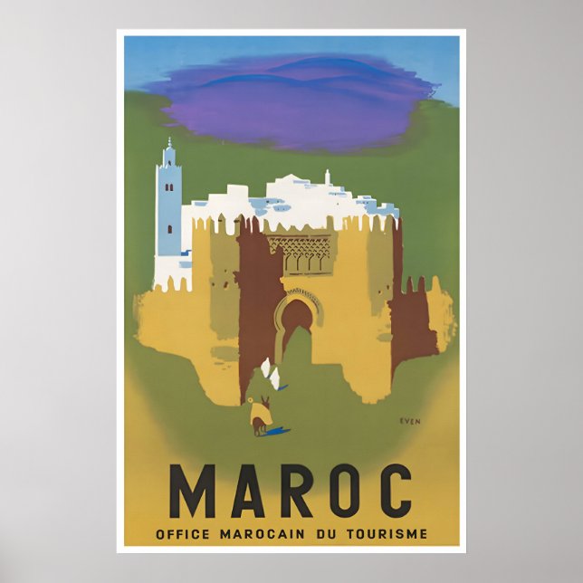 Art mural d'impression du Maroc Poster de voyage A (Devant)