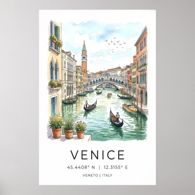 Art mural du canal de Venise - Gondoles par Stone  (Devant)