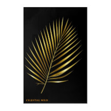 Acrylique Feuille de Palmier Doré Art Tropical Gla