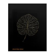 Acrylique Luxe Feuille de Monstera Art Linéaire en