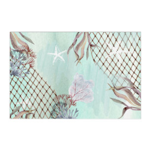 Art Mural En Acrylique Aquarelle sous la mer turquoise pâle