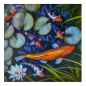 Art Mural En Acrylique Beau poisson Koi dans Lotus Pond 4 (Devant)