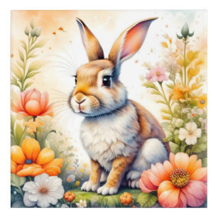 Art Mural En Acrylique Bénédiction de Pâques douce lapin Vintage lapin la