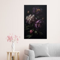 Bouquet de fleurs violettes romantiques foncées
