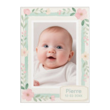 Cadre photo vide floral aquarelle pastel
