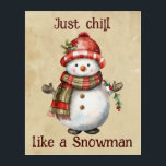 Art Mural En Acrylique Christmas Snowman Just Chill Citation amusante Aqu<br><div class="desc">Noël Snowman Snowwoman Décor Amusant Aquarelle avec plaisir Juste Citation Chill</div>